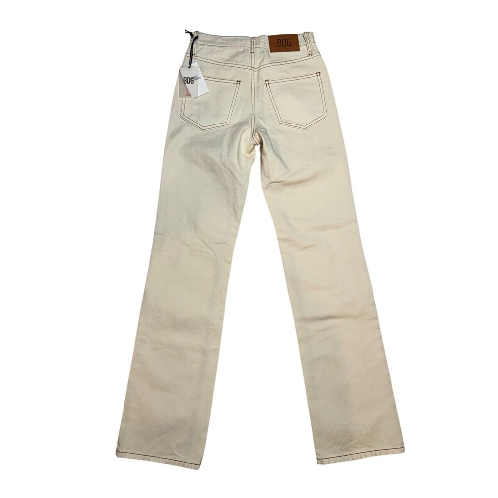 BDG Urban Outfitters Loose Straight Jeans NWT Size 24 Destroyed Ivory High Rise - Picture 4 of 16